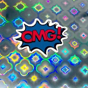 OMG Action Bubble Comic Book Vibes Contrast Sticker